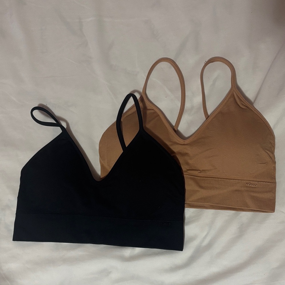Women's Black and Tan Bralette Set